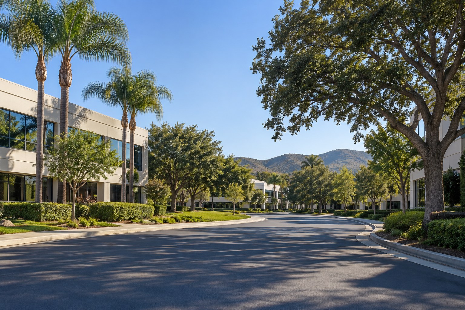 A Westlake Village office street, illustrative